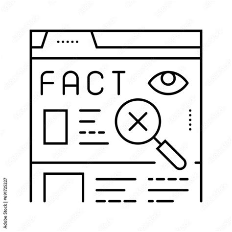 Fact Check News Media Line Icon Vector Fact Check News Media Sign