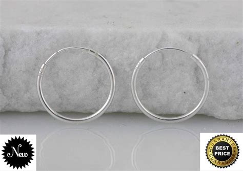 Cartilage Hoop Earrings Sterling Silver Hoop Earrings 16mm - Etsy