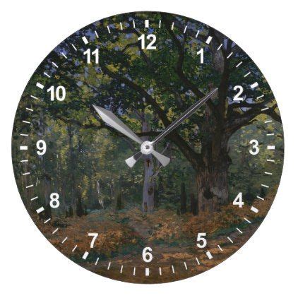 Claude Monet The Bodmer Oak Fontainebleau Fores Large Clock Zazzle