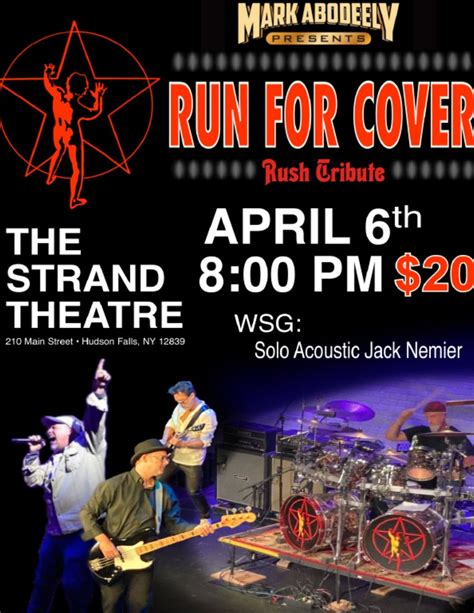 Run For Cover A Rush Tribute Band Coming To The Strand