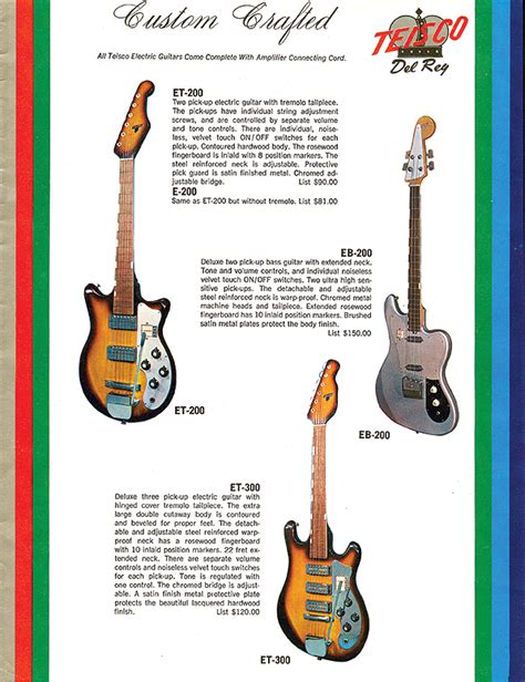 Teisco Del Rey Basses Vintage Guitar® Magazine