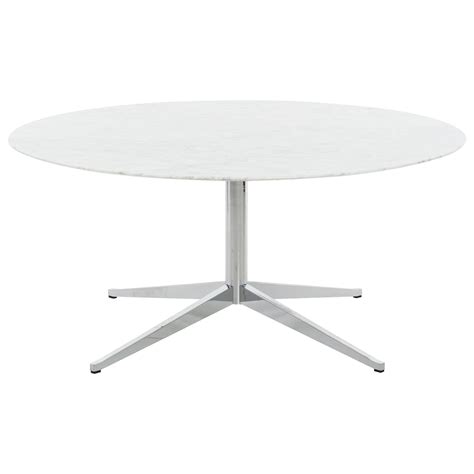 Round Carrara Marble Dining Conference Table By Florence Knoll At