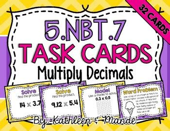 Nbt Task Cards Multiply Decimals By Kathleen And Mande Tpt