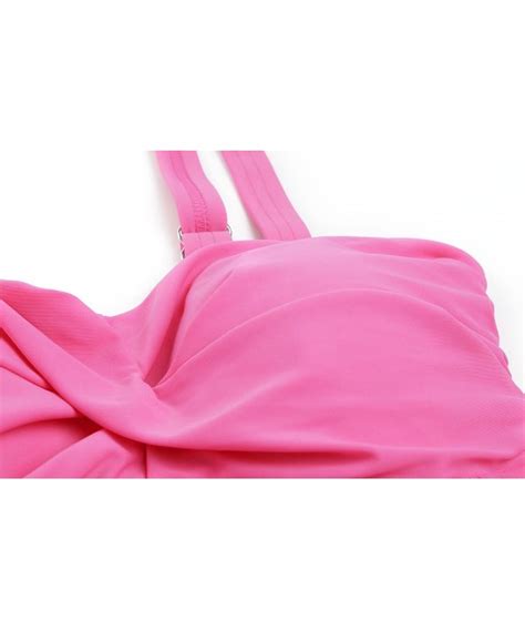 Women Summer Swimwear Two Pieces Tankini Set Bikini Bottoms Rose Red CZ YC AR Z