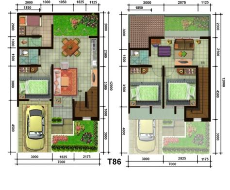 Denah Rumah Type Desain Minimalis Lantai