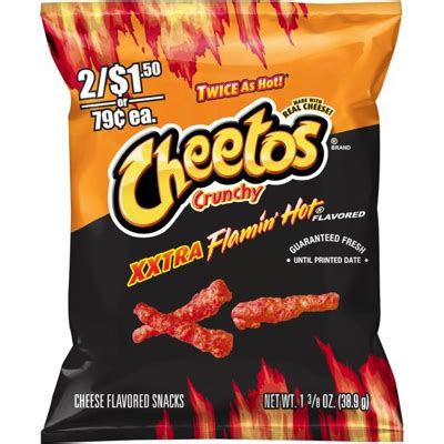 Cheetos Crunchy XXTRA FLAMIN HOT Cheese Flavored Snacks 1 375 Oz Bag