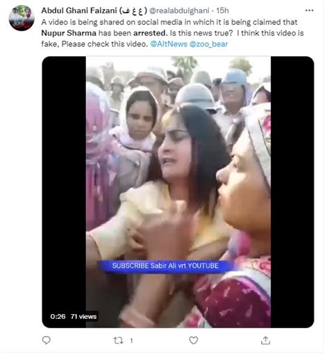 Truth Behind Viral Video Claiming To Show Nupur Sharma’s Arrest Newschecker