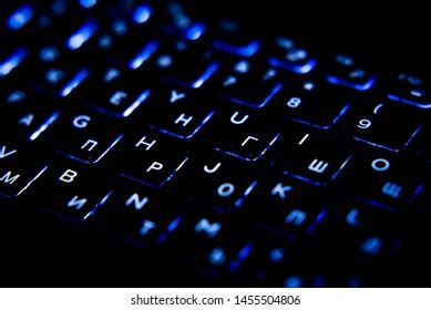 Black Laptop Keyboard Backlight Closeup Stock Photo 1455504806 ...