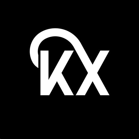 Diseño Del Logotipo De La Letra Kx Sobre Fondo Negro Concepto De