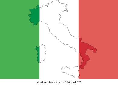 Italian Flag Map Stock Illustration 169574726 | Shutterstock