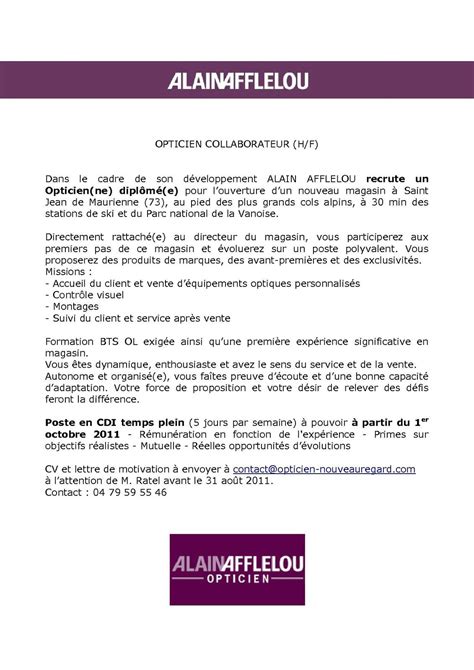 Lettre Exemples Lettre De Motivation Stage Opticien