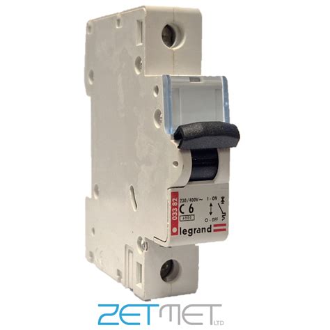 Legrand 03382 6 Amp Single Pole Type C 6kA 230V Miniature Circuit ... 