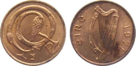 Irland 1 2 Penny 1971 Vogel Vz Zap Fl MA Shops