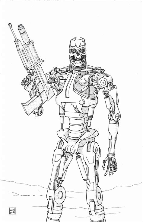 The Terminator Coloring Pages Coloring Nation