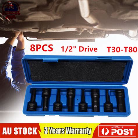 8 Piece Hex Star Socket Bit Set H5 H19 Case Kit Steel 12 Inch Drive Ebay