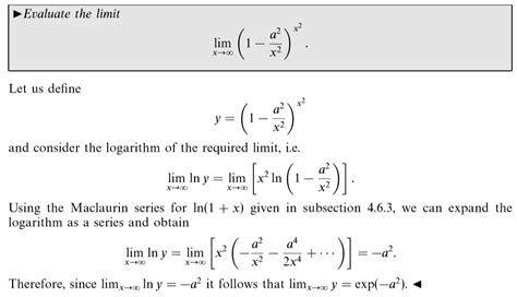 Limit Limx A X X Lim X To Infty Left Frac A X Right