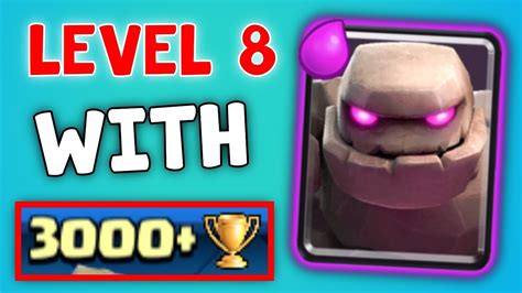 Level With Trophies Best Golem Deck Clash Royale Youtube