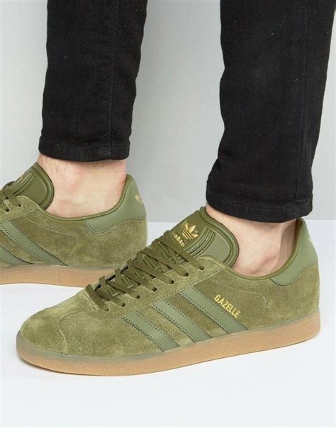 Adidas Originals GAZELLE Cargo OLIVE Green Suede GOLD GUM Brown SZ 9 5