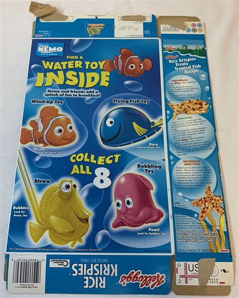 2002 Kelloggs Rice Krispies Cereal Box Disneypixar Finding Nemo Ebay