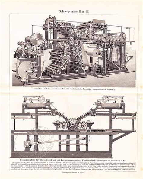 Vintage Printing Press Diagram Antique by VintageBookPages