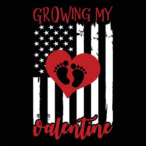 Growing My Valentine Shirt Design Print Template 17505458 Vector Art At