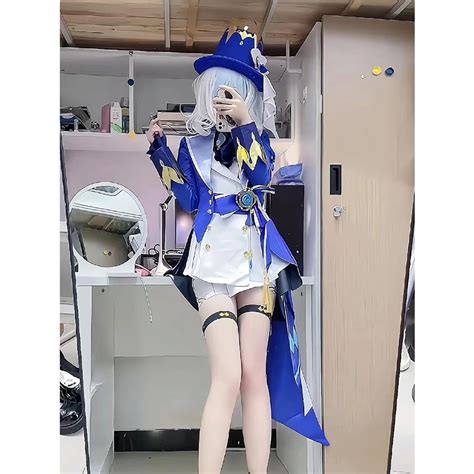 台灣出貨 原神楓丹水神芙卡洛斯芙寧娜cosplay全套c服套裝水神COS服 芙寧娜正義之神 蝦皮購物