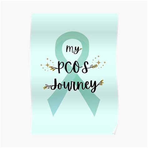 Póster My PCOS Journey Classic Conciencia de la cinta verde azulado