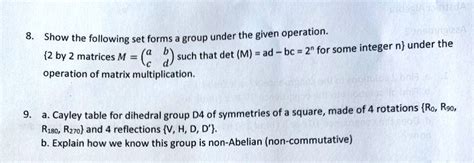 Solved Show The Following Set Forms A Group Under The Given Operation