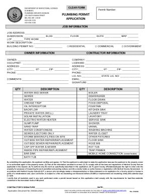 Fillable Online Plumbing Permit Application Pdf Fax Email Print