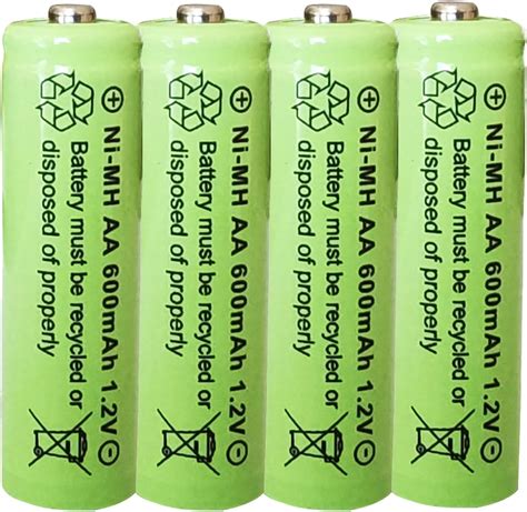 Gsuiveer Ni Mh Aa 600mah 1 2v Rechargeable Battery For Outdoor Solar Lights Garden