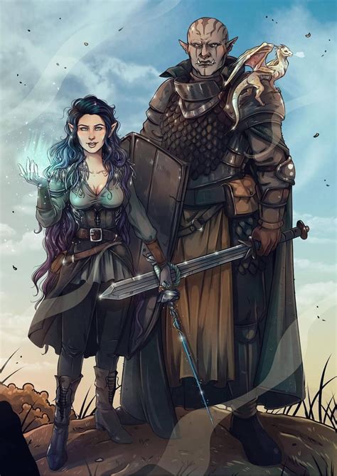 Characters Commission Dnd Custom Characters Art Commission Custom Couple Fantasy Art Etsy