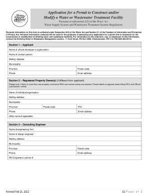 Fillable Online Application For A Permit To Construct And Or Modify A