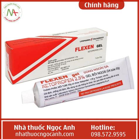 Thuốc Flexen Gel Ketoprofen 2,5 là thuốc gì, giá bao nhiêu, mua ở đâu?