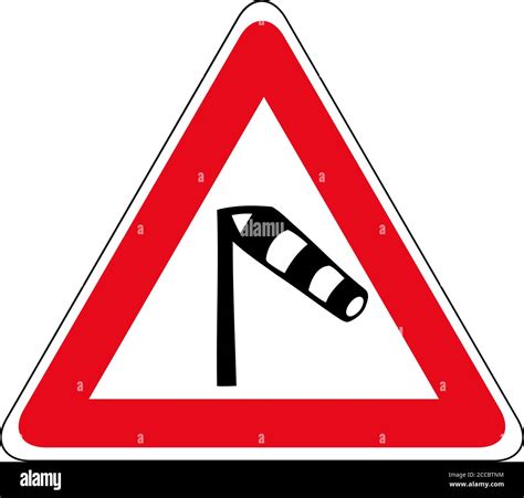 Traffic Sign Warning About Crosswind From The Left Icon Windsock