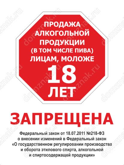 Табличка «Продажа алкогольной продукции запрещена»