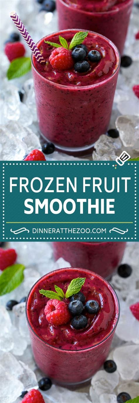 frozen fruit smoothie with berries and blueberries