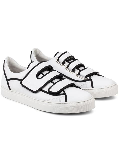 Raf Simons Velcro Leather Sneakers In Black For Men Lyst