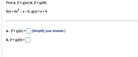 Solved Let F X X2−5x And G X 8−x Find Fg 4