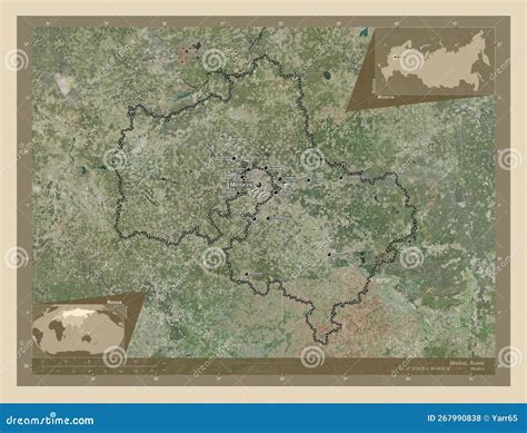 moskva russia high res satellite labelled points cities stock illustration illustration
