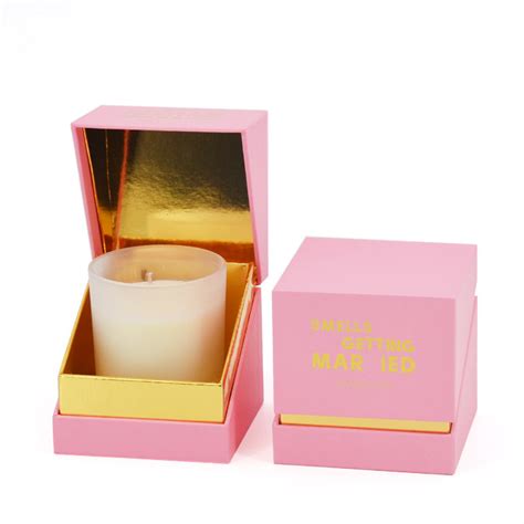 Custom Pink Printing Paper Cardboard Luxury Rigid Candle Gift Packaging