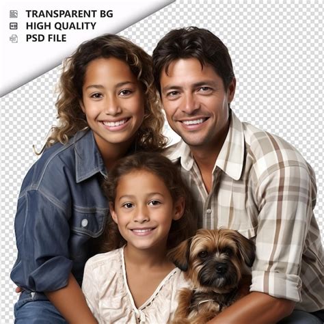 Familia Latina Pobre Estilo Ultra Realista Fondo Blanco Archivo PSD Premium