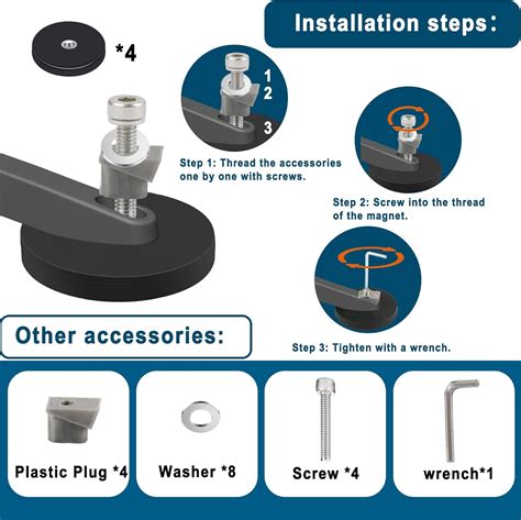 Juego de 4 soportes magnéticos para techo Starlink kit de montaje