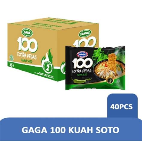 Jual Mie Gaga 100 Kuah Soto Extra Pedas 75 Gram 1 Dus Isi 40 Pcs