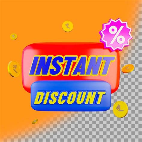 Premium Psd Instant Discount 3d Sale Label Icon