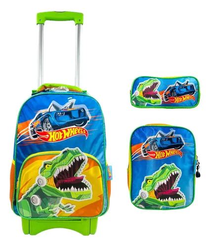 Mochila Lonchera Y Lapicera Hot Wheels Original Extragrande Verde MercadoLibre