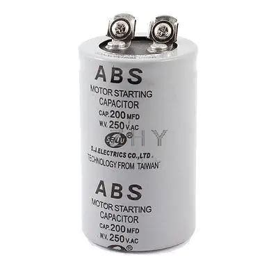 AC 250V 200uF 200MFD 2 Terminals Polypropylene Film Capacitor Gray