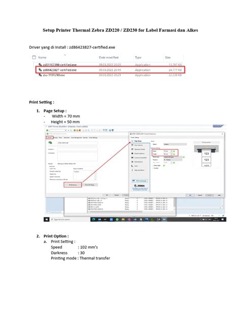 Setting Printer Zebra | PDF