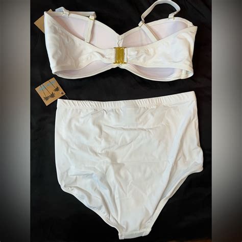 Swimsuits For All Swim Vintage Swimsuitsforall White High Waist Bikini Topsize Bottomsize