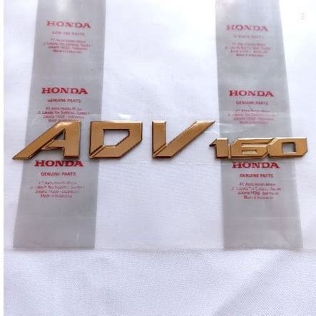 Jual Emblem Logo Tulisan Honda ADV 160 New Warna Gold Shopee Indonesia