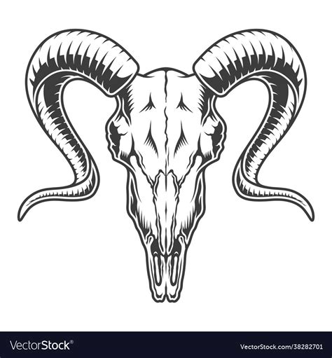 Monochrome Goat Icon Royalty Free Vector Image